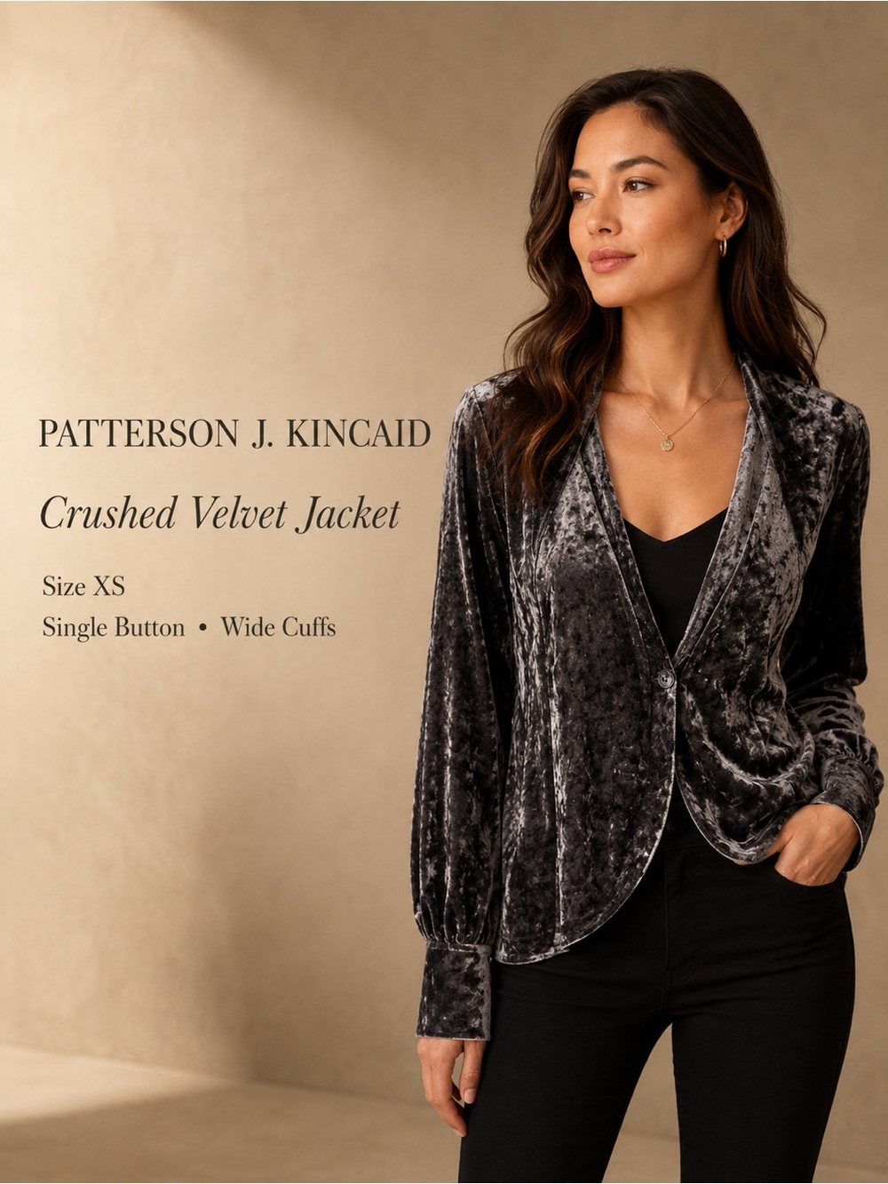 Patterson J. Kincaid Crushed Velvet Jacket - Charcoal Gray